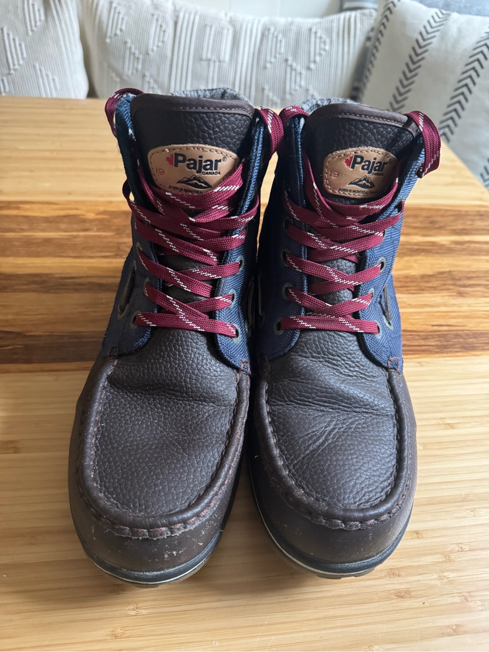 Pajar Canada Waterproof Leather Winter Boots Brown Navy Men’s 11–11.5